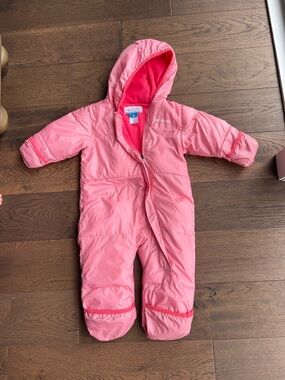 Columbia Bright Pink Infant Hooded Snowsuit EUC